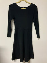 Load image into Gallery viewer, Ann Taylor (XS) black flare sweater dress
