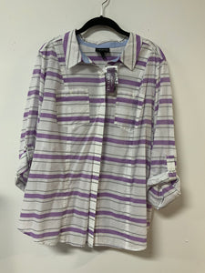 Lane (22) wh purp stripe NWT