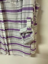 Load image into Gallery viewer, Lane (22) wh purp stripe NWT
