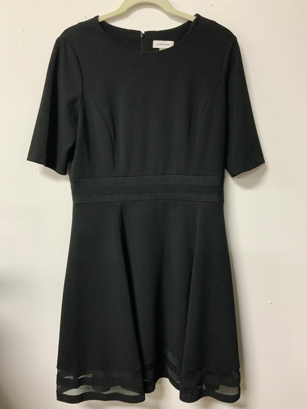 Calvin Klein (12) black mesh detail dress