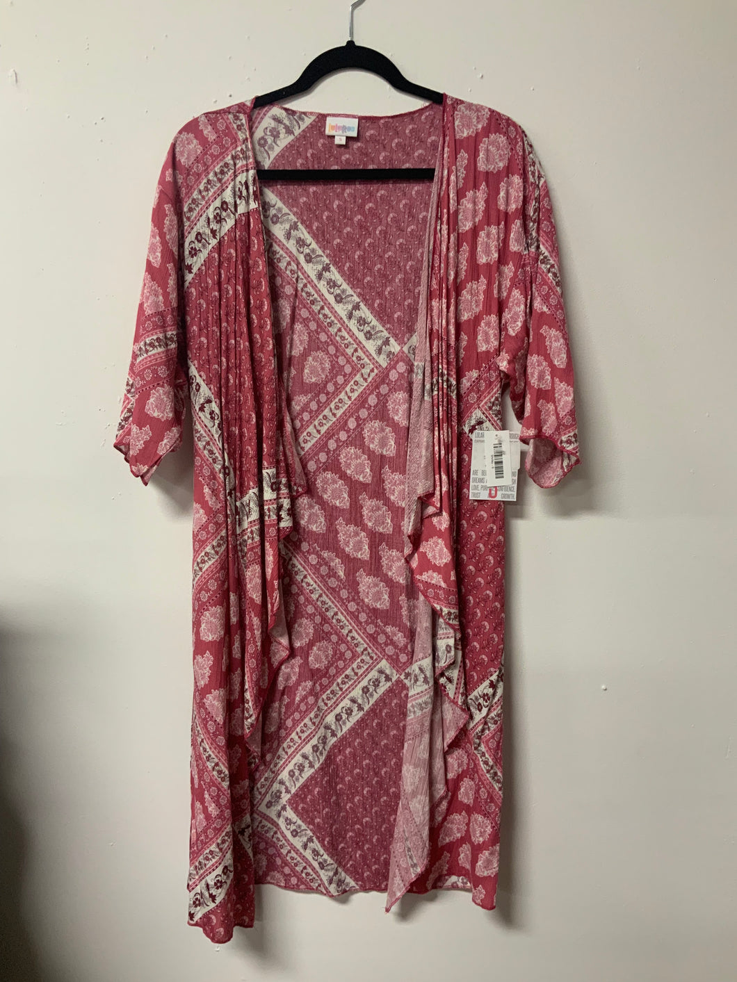 LuLaRoe (S) pink flower shrug NWT