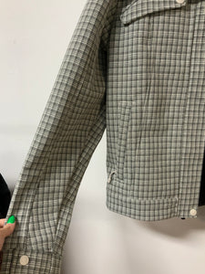 North Face (M) grey plaid coat