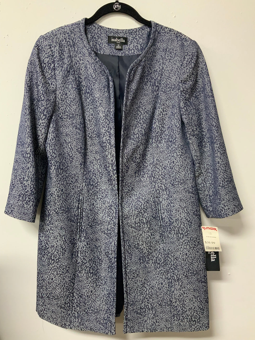 Isabella (12) navy speckled jacket NWT