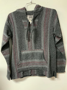 Senor Lopez (L) grey & pink poncho NWT