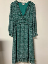 Load image into Gallery viewer, Luna (6) green, white dot dress
