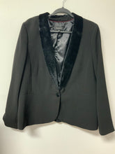 Load image into Gallery viewer, Talbots (16) black, velvet collar blazer
