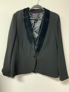 Talbots (16) black, velvet collar blazer