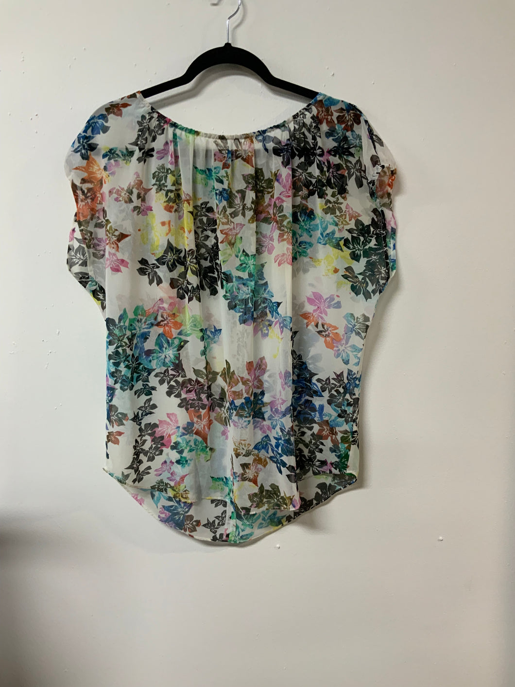 Cabi (S) flwr sheer tie top
