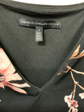 Load image into Gallery viewer, White House Black Market (S) black, peach flower maxi dress
