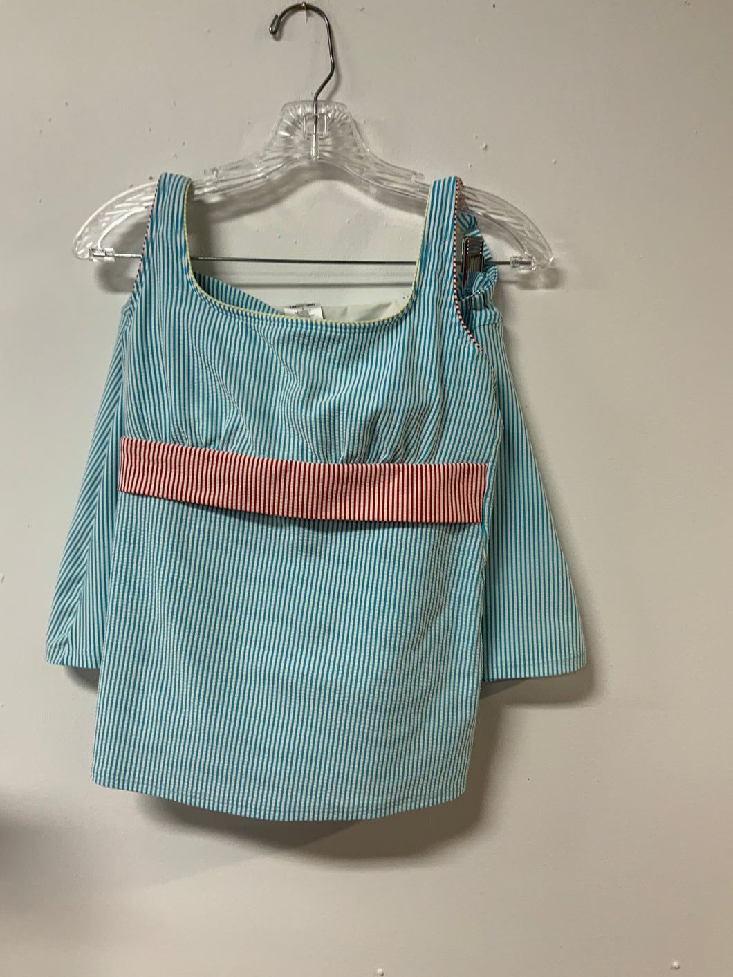 Lands End (6) blu wh stripe 2pc