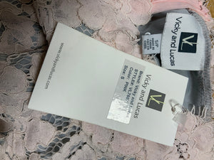 Vicky and Lucas (S) pink & grey lace dress NWT