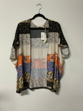 Load image into Gallery viewer, Mystree (S/M) blk flwr org shrug NWT
