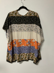 Mystree (S/M) blk flwr org shrug NWT