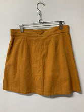 Load image into Gallery viewer, Love riche (L) gold corduroy snap skirt NWT
