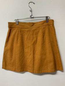 Love riche (L) gold corduroy snap skirt NWT
