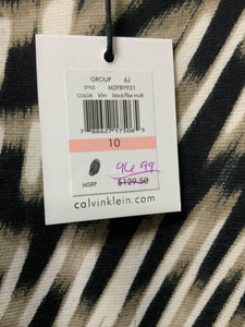 Calvin Klein (10) black & tan dsn dress NWT