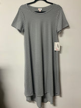 Load image into Gallery viewer, LuLaRoe (S) grey striped dress dress NWT
