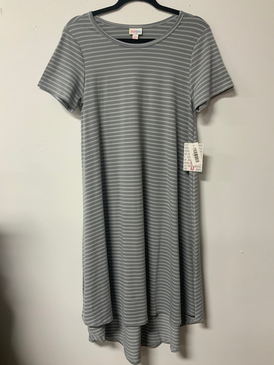 LuLaRoe (S) grey striped dress dress NWT