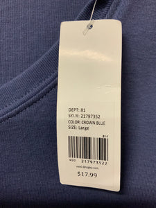 Northcrest (L) blue, grey deer long sleeve NWT