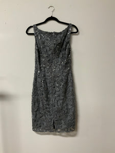 White Black (4) grey lace dress