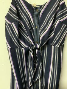 Mystree (S) navy stripe dress NWT