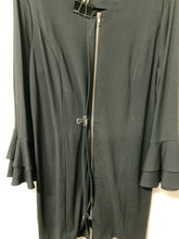 Load image into Gallery viewer, Suzanne Betro (S) black zipper bell sleeve dress
