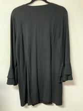 Load image into Gallery viewer, Suzanne Betro (S) black zipper bell sleeve dress
