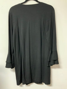 Suzanne Betro (S) black zipper bell sleeve dress