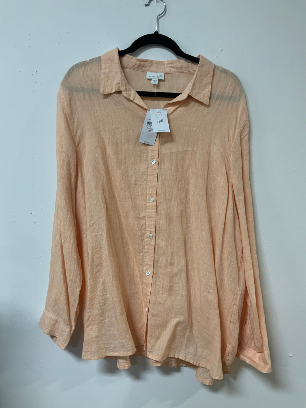 J Jill (XL) peach button up NWT