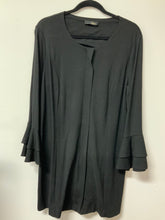 Load image into Gallery viewer, Suzanne Betro (S) black zipper bell sleeve dress
