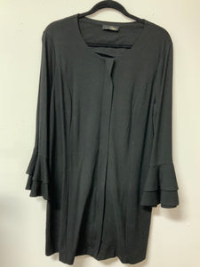 Suzanne Betro (S) black zipper bell sleeve dress