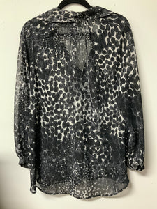 CAbi (S) black & white spot sheer long sleeve