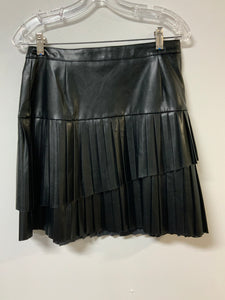 Nine West (8) black pleated leather skirt NWT
