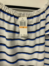Load image into Gallery viewer, Adiva (S) wh blk blu stripe NWT
