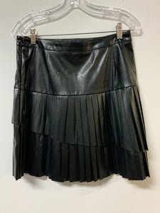 Nine West (8) black pleated leather skirt NWT