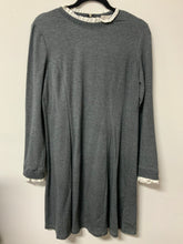 Load image into Gallery viewer, Elaine (L) grey, white ruffle dress NWT
