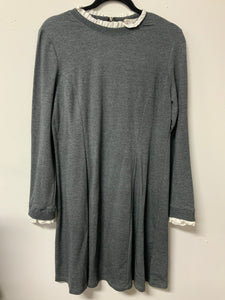 Elaine (L) grey, white ruffle dress NWT