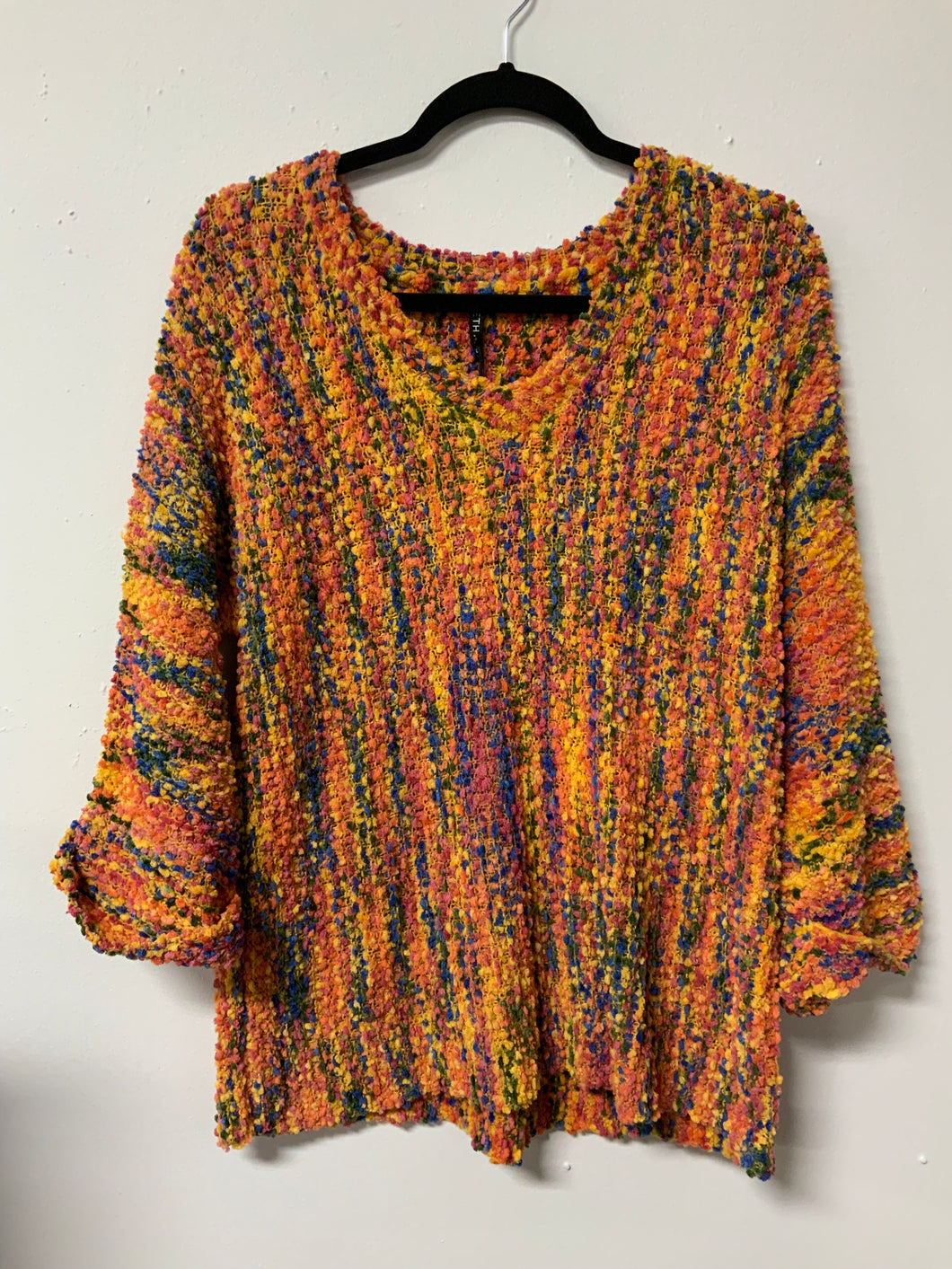 Ethyl (XXL) orange, blue, & pink sweater NWT