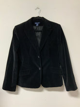 Load image into Gallery viewer, Ann Taylor (12) black velvet blazer
