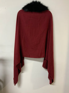 Eyeful (OS) maroon with fur poncho NWT