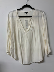 Ann Taylor (S) cream long sleeve sheer top NWT