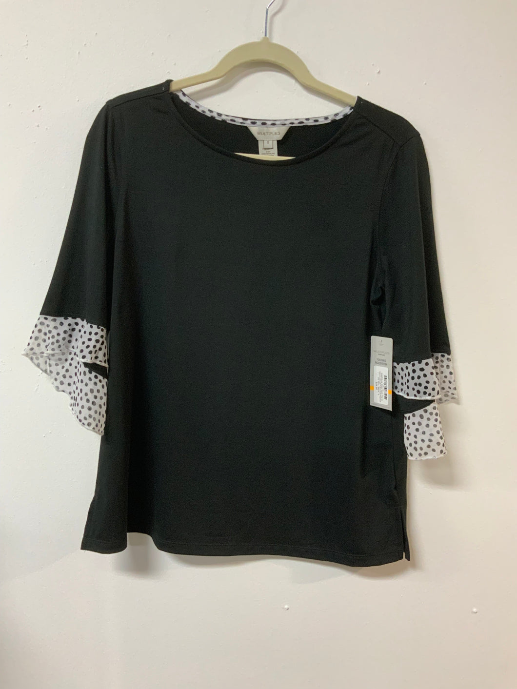 Multiples (S) blk wh dot slv NWT