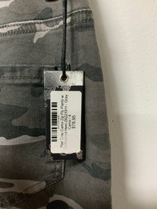 Ethyl (4) camo fray trim jean NWT