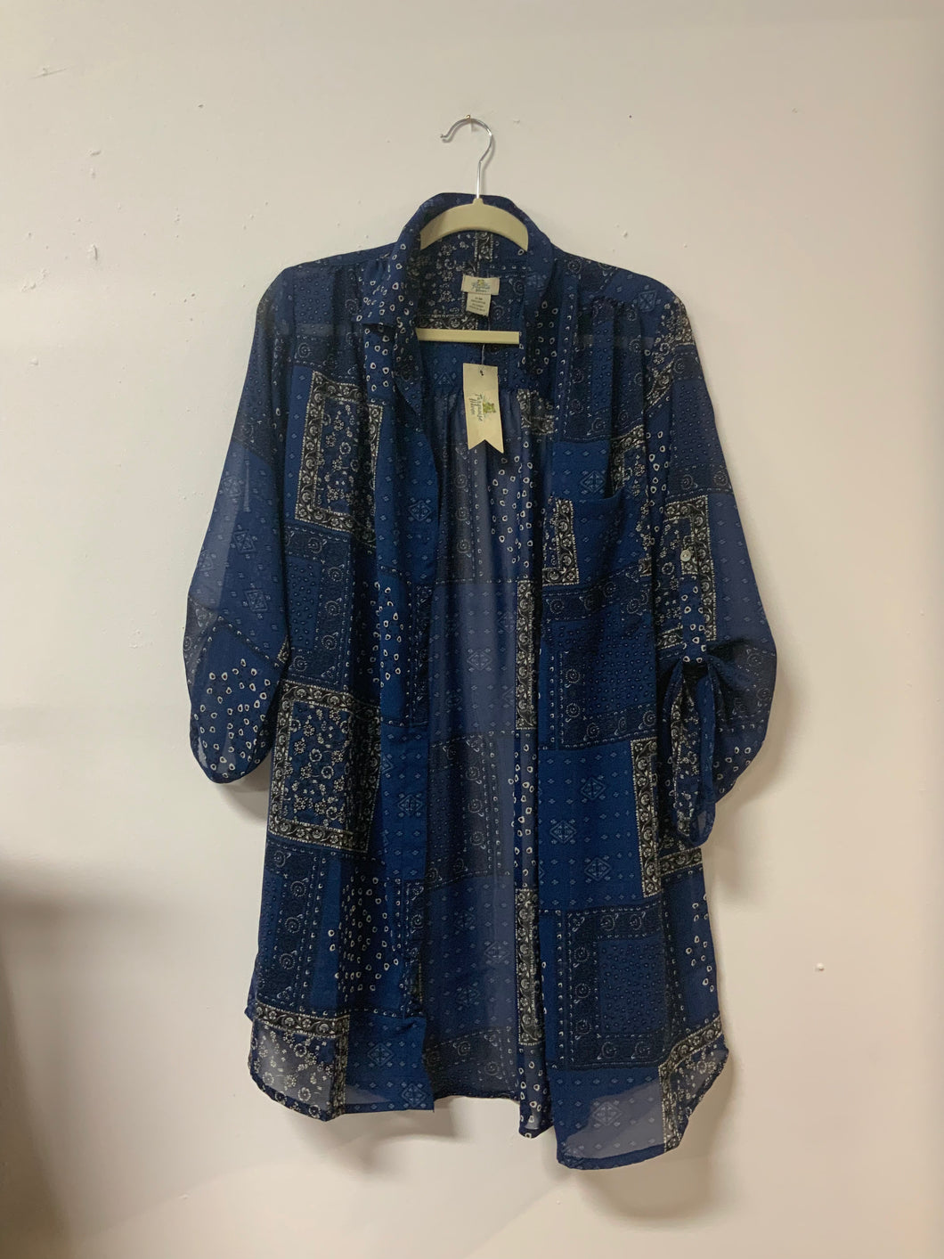 Turquoise (s/m) navy handkerchf