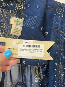 Turquoise (s/m) navy handkerchf