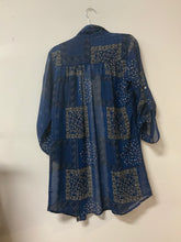 Load image into Gallery viewer, Turquoise (s/m) navy handkerchf
