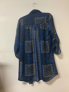 Turquoise (s/m) navy handkerchf