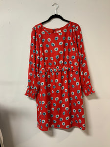 J Crew (6) red Blue Flwr Dress