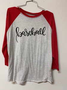 Baseball red and gray top new size M