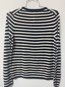 GAP (S) navy cream button cardigan